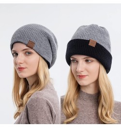 Beanie Hat for Men Women Soft Warm Slouchy Beanie Hat Fuzzy Lined Beanie Soft Daily Hat Grey-b $7.50 Skullies & Beanies