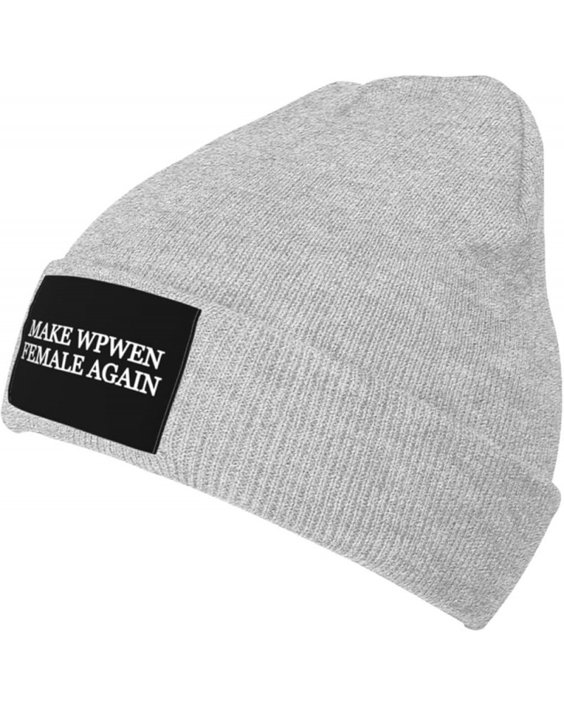 Make Women Female Again Winter Beanie Hat for Men Women Daily Knit Cap Warm Skull Caps for Cold Weather Gray $10.04 Skullies ...