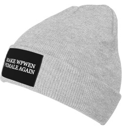 Make Women Female Again Winter Beanie Hat for Men Women Daily Knit Cap Warm Skull Caps for Cold Weather Gray $10.04 Skullies ...