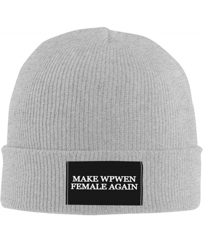 Make Women Female Again Winter Beanie Hat for Men Women Daily Knit Cap Warm Skull Caps for Cold Weather Gray $10.04 Skullies ...