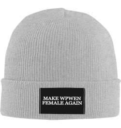 Make Women Female Again Winter Beanie Hat for Men Women Daily Knit Cap Warm Skull Caps for Cold Weather Gray $10.04 Skullies ...