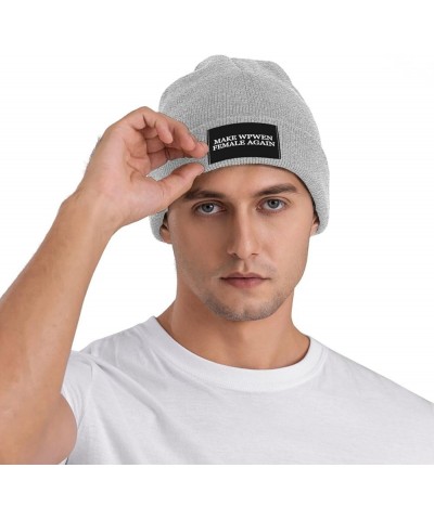 Make Women Female Again Winter Beanie Hat for Men Women Daily Knit Cap Warm Skull Caps for Cold Weather Gray $10.04 Skullies ...