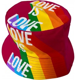 New! Pride Unisex Bucket Hat Reversible Double-Side-Wear Packable for Travel, Outdoors, and Beach Hot Pink Love is Love Cotto...