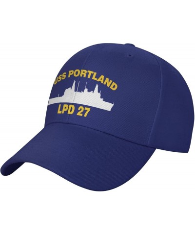 USS Portland LPD 27 Flag Baseball Caps-Denim Hats Cowboy Knit hat Fisherman's hat Blue $15.22 Baseball Caps