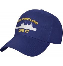 USS Portland LPD 27 Flag Baseball Caps-Denim Hats Cowboy Knit hat Fisherman's hat Blue $15.22 Baseball Caps