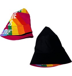 New! Pride Unisex Bucket Hat Reversible Double-Side-Wear Packable for Travel, Outdoors, and Beach Hot Pink Love is Love Cotto...