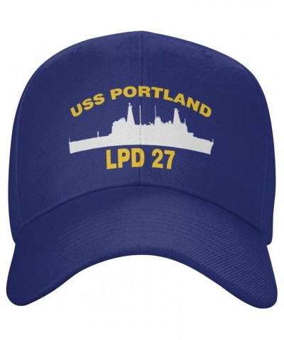 USS Portland LPD 27 Flag Baseball Caps-Denim Hats Cowboy Knit hat Fisherman's hat Blue $15.22 Baseball Caps