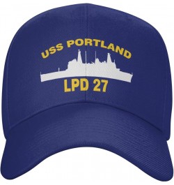 USS Portland LPD 27 Flag Baseball Caps-Denim Hats Cowboy Knit hat Fisherman's hat Blue $15.22 Baseball Caps