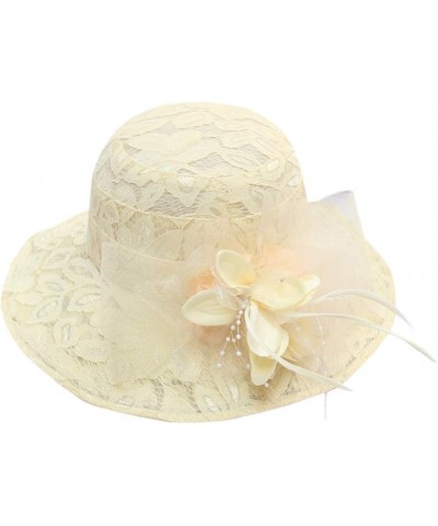 Women's Church Fascinator Bridal Tea Party Wedding Hat Baseball Caps for Toddlers Girls Yellow 5 $7.64 Baseball Caps