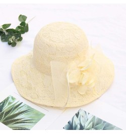 Women's Church Fascinator Bridal Tea Party Wedding Hat Baseball Caps for Toddlers Girls Yellow 5 $7.64 Baseball Caps