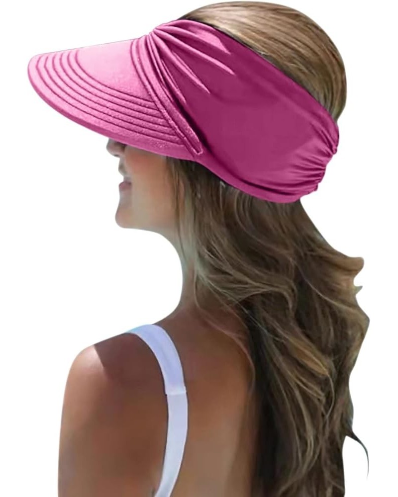 Ladies Womens Visor Wide Hat Summer Protection Face Beach Sports Cap Fishing Hat Womens Beach Hat Baseball Hat Summer Hot Pin...