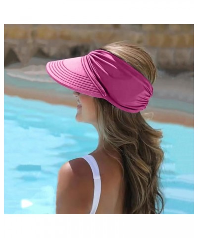 Ladies Womens Visor Wide Hat Summer Protection Face Beach Sports Cap Fishing Hat Womens Beach Hat Baseball Hat Summer Hot Pin...