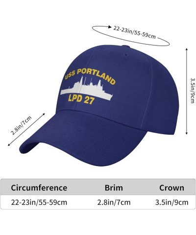 USS Portland LPD 27 Flag Baseball Caps-Denim Hats Cowboy Knit hat Fisherman's hat Blue $15.22 Baseball Caps