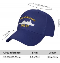 USS Portland LPD 27 Flag Baseball Caps-Denim Hats Cowboy Knit hat Fisherman's hat Blue $15.22 Baseball Caps