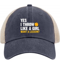 Yes I Throw Like A Girl, Want A Lesson Sun hat Army hat AllBlack Black Bucket hat Gifts for Him Golf Cap Purplish Blue04 $7.4...