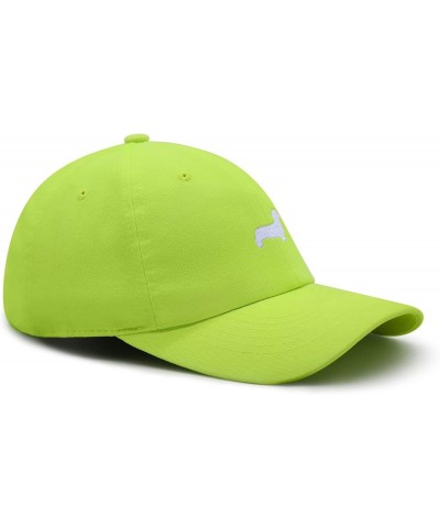 Dachshund Silhouette Premium Dad Hat Embroidered Cotton Baseball Cap Outline Neon Yellow $14.74 Baseball Caps