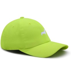 Dachshund Silhouette Premium Dad Hat Embroidered Cotton Baseball Cap Outline Neon Yellow $14.74 Baseball Caps