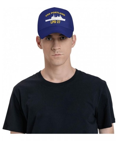 USS Portland LPD 27 Flag Baseball Caps-Denim Hats Cowboy Knit hat Fisherman's hat Blue $15.22 Baseball Caps