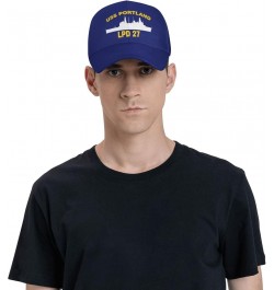 USS Portland LPD 27 Flag Baseball Caps-Denim Hats Cowboy Knit hat Fisherman's hat Blue $15.22 Baseball Caps