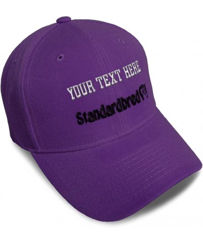 Custom Baseball Cap Standardbred Horses Pony Acrylic Equestrian Dad Hats for Men and Women Purple Personalized Text Here $12....