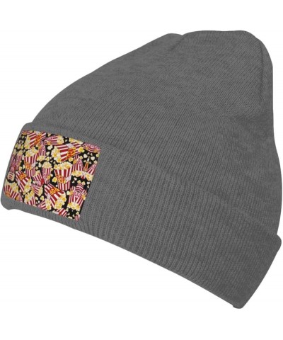 Popcorn Print Print Unisex Beanie Hats Winter Warm Hats Knit Hat Slouchy Skull Cap Adult Casual Hat Deep Heather $10.95 Skull...