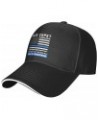 Thin Blue Line Police America Flag Men Womens Sandwich Hat Classic Adjustable Trucker Hat Dad Hat Black Black $13.72 Baseball...