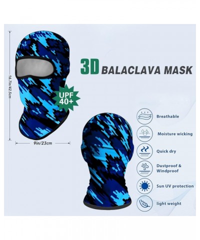 Balaclava Face Mask Men Women Lightweight for Ski Hunting Cycling Fishing Graffiti Blue $9.43 Balaclavas