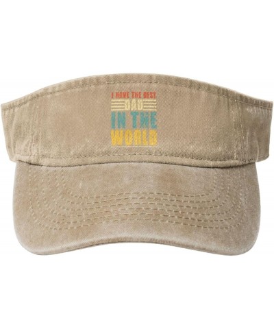 I Have The Best Dad in The World Sun Visor Hats for Women Men Sun Hat Vintage Golf Hat Adjustable Baseball Cap Natural $10.15...