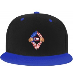 Hand Tear Flag of Ohio Baseball Cap for Men Women Snapback Hat Adjustable Flat Bill Hats Blue $13.84 Baseball Caps