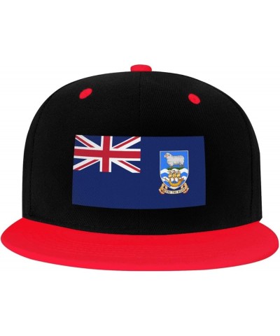 Flag of The Falkland Islands Snapback Hat for Men Women Baseball Cap Trucker Flat Bill Hats Dad Caps Red $13.09 Baseball Caps