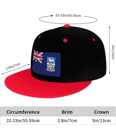 Flag of The Falkland Islands Snapback Hat for Men Women Baseball Cap Trucker Flat Bill Hats Dad Caps Red $13.09 Baseball Caps