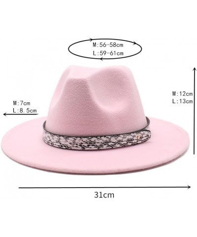 Cap Autumn and Winter New Big Brim Hat Fashion Flat Top Hat Men and Women's Woolen Jazz Hat Fengyan Cowboy Hats Orange $16.22...