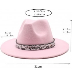 Cap Autumn and Winter New Big Brim Hat Fashion Flat Top Hat Men and Women's Woolen Jazz Hat Fengyan Cowboy Hats Orange $16.22...