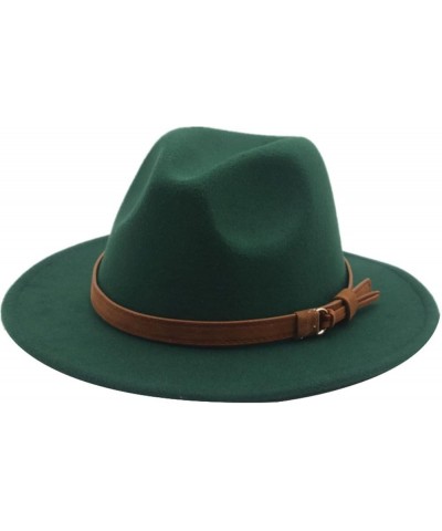 Solid Belt Fedora Hats Felted Hat Vintage Casual Outdoor Women Hats Black Green Winter Hats Women Sombreros Orange $16.99 Fed...