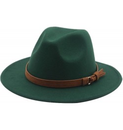 Solid Belt Fedora Hats Felted Hat Vintage Casual Outdoor Women Hats Black Green Winter Hats Women Sombreros Orange $16.99 Fed...