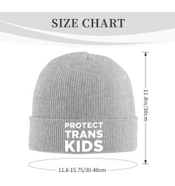 Protect Trans Kids Warm Winter Hats Black Thick Knit Cuff Beanie Cap with Lining Classic Men's Gray $12.92 Skullies & Beanies