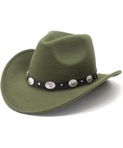 mdlian Cowboy Hat Men's Wool Felt Autumn Winter Vintage Wide Brim Fedora Hat E $38.13 Cowboy Hats