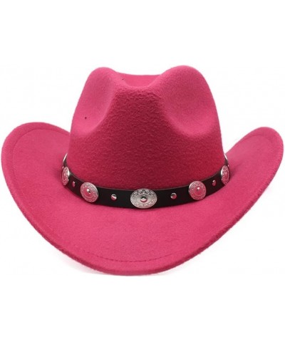 mdlian Cowboy Hat Men's Wool Felt Autumn Winter Vintage Wide Brim Fedora Hat E $38.13 Cowboy Hats