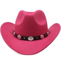 mdlian Cowboy Hat Men's Wool Felt Autumn Winter Vintage Wide Brim Fedora Hat E $38.13 Cowboy Hats