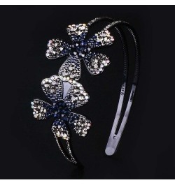 Flower Rhinestone Headband with Teeth Comb for Women Girls, WideBrimmed Headband,Bling Crystal Beaded Headband Nonslip Hair H...