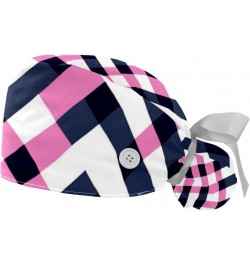 2-Pc Gourd Shaped Working Cap,Fisherman Hat with Buttons and Cotton Sweatband,Pink Paper Plaid $10.12 Skullies & Beanies