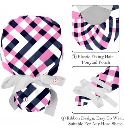 2-Pc Gourd Shaped Working Cap,Fisherman Hat with Buttons and Cotton Sweatband,Pink Paper Plaid $10.12 Skullies & Beanies