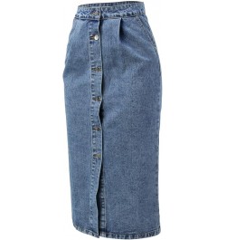 Womens Denim Casual Button Up Pocket Skirt Blue - 2024 Skirt for Women $15.18 Sun Hats