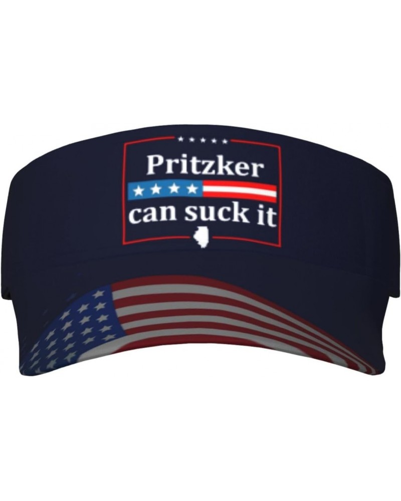 Pritzker Sucks Visor Cap Adjustable Uv Protection Sun Visor Hats Empty Top Baseball Hat for Women and Men Black $15.46 Visors