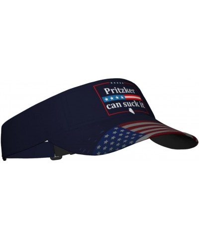 Pritzker Sucks Visor Cap Adjustable Uv Protection Sun Visor Hats Empty Top Baseball Hat for Women and Men Black $15.46 Visors