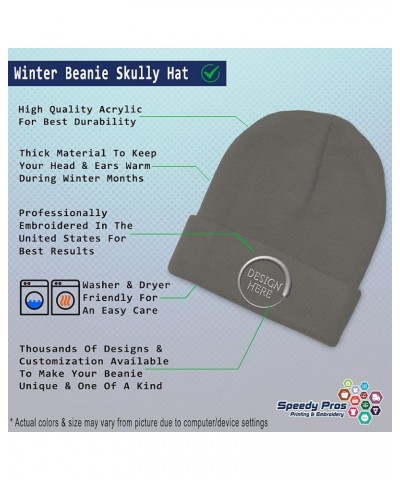 Custom Beanies for Men Scuba Diving Instructor B Embroidery Winter Hats for Women Acrylic Skull Cap 1 Size Dark Grey Personal...