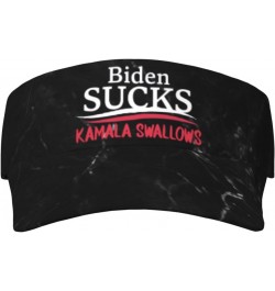 Joe Biden Sucks Kamala Harris Swallows Visor Cap Adjustable Uv Protection Sun Visor Hats Empty Top Baseball Hat for Women and...