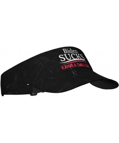 Joe Biden Sucks Kamala Harris Swallows Visor Cap Adjustable Uv Protection Sun Visor Hats Empty Top Baseball Hat for Women and...