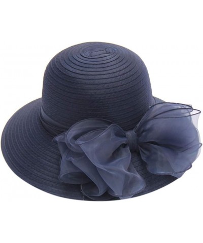 Women's Church Fascinator Bridal Tea Party Wedding Hat Running Hats Navy-10 $7.16 Sun Hats