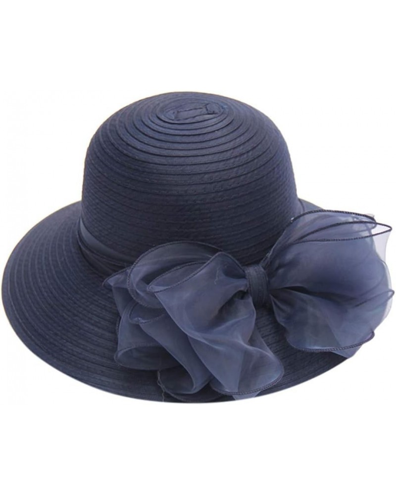 Women's Church Fascinator Bridal Tea Party Wedding Hat Running Hats Navy-10 $7.16 Sun Hats